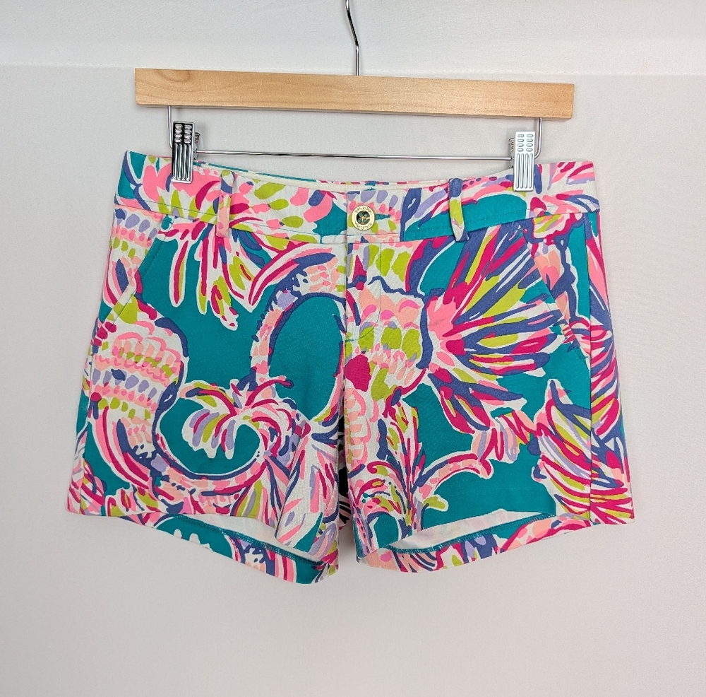 Lilly Pulitzer Callahan Short Knit Agate Green Safari Sighted - Picture 2 of 14